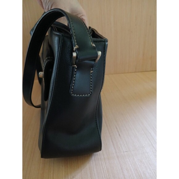 Liz Claiborne Black Shoulder Bag Adjustable Strap Front & Back Pockets - Picture 6 of 15